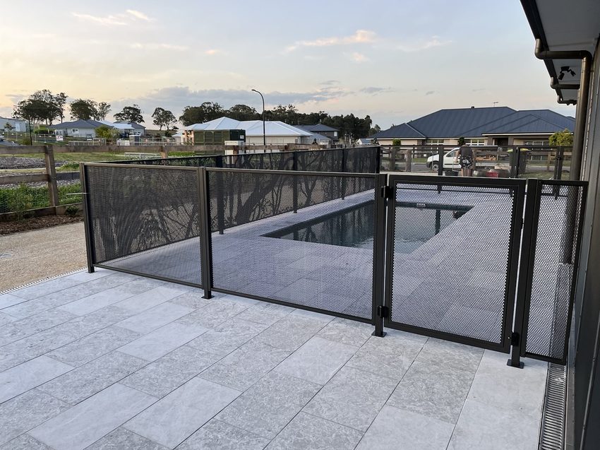 Australiana design pool fencing in Textured Black beside a Newcastle pool